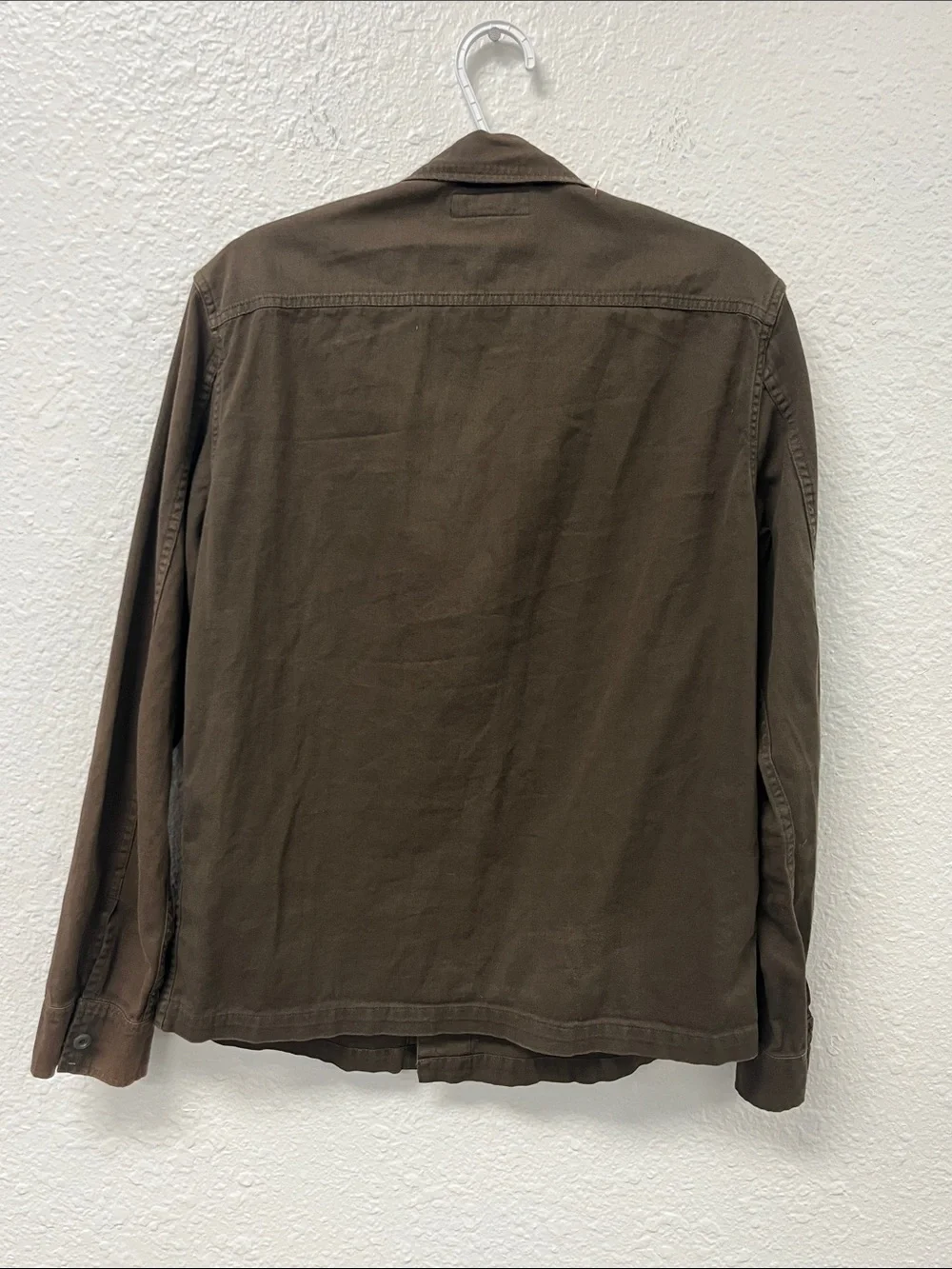 All Saints Men's Dark Olive Military Shirt Jacket #1215